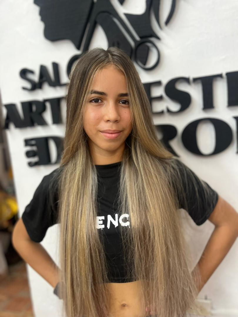 Balayage con contraste